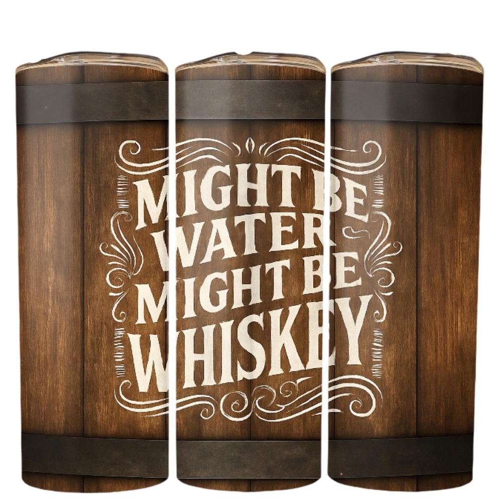 Brown Tumbler with White Text